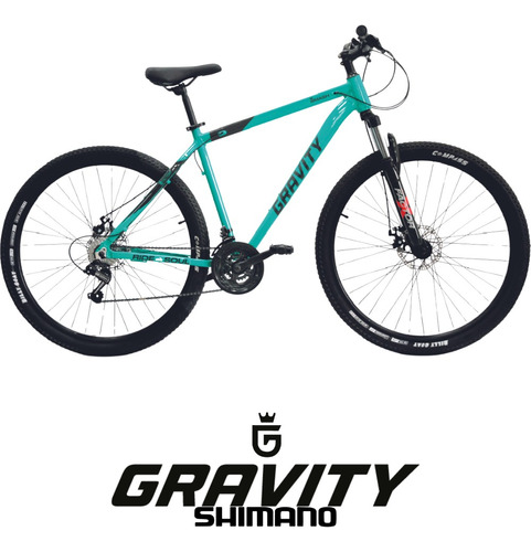 Bicicleta Mtb R29 7v Frenos Disco Mecánico Cambios Shimano Color Celeste Tamaño Del Cuadro S