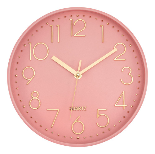 Lumuasky Reloj De Pared Rosa, Moderno, Funciona Con Pilas, A