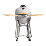 Kamado Kadú K18 Ahumador Cerámico Con Pirómetro Color Blanco