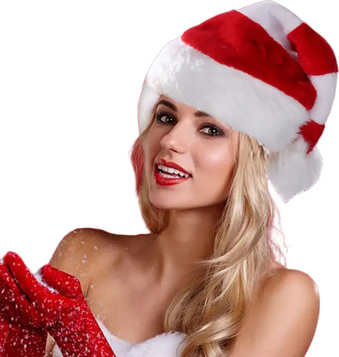 Gorro De Santa Navideño Duende Peluche Fiestas Posadas