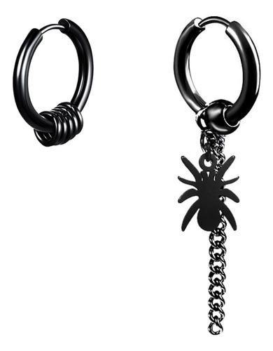 Pendientes De Aro Para Hombre Con Cadena De Araña Cruzada, P