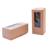 Caja Budinera Budín Chico Con Visor Kraft Pack X 10u