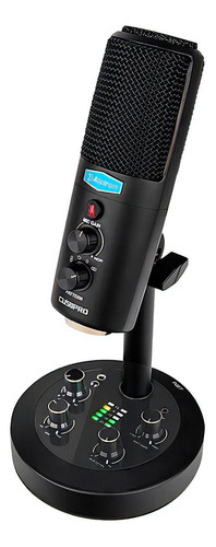 Microfone Condensador Usb Alctron Cu58pro C/ Mixer 3 Cap Cor Preto