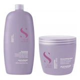 Shampoo Y Máscara Alfaparf Semi Di Lino Smoothing Litro