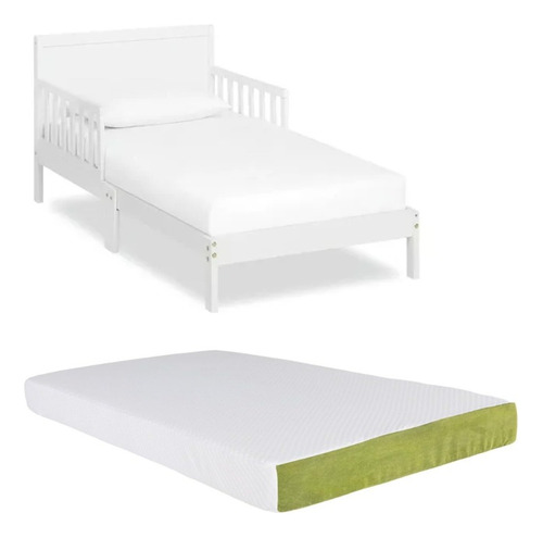 Cama Infantil De Madera Dream On Me Blanca Con Colchon