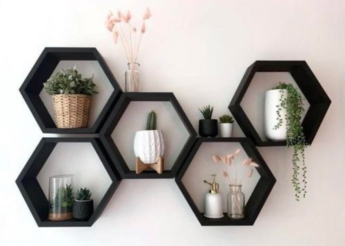 Repisas Hexagonales Flotantes Minimalistas