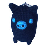 Llavero Piggy Azul Marino Crochet