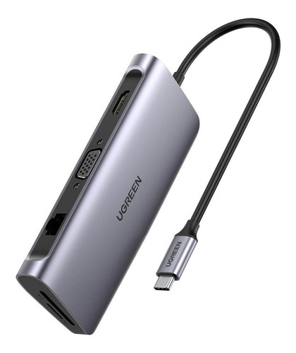 Hub 9 En 1 Usb C Ugreen Hdmi Vga Rj45 Usb 3.0 Sd/tf 100 W Pd