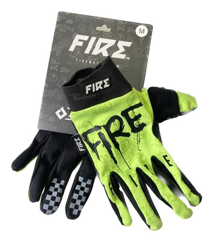 Guantes Alpha Motocross - Verde Fluo - Fire