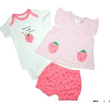 Ropa Para Bebe, Conjunto Niña 3 Piezas, Verano