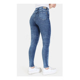 Pantalon Chupin Jean Nahana Acid Elastizado Tiro Alto