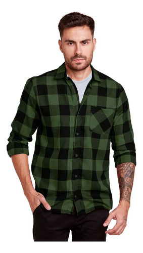 Camisa Xadrez Masculina Blusa Flanelada Adulto Cowboy