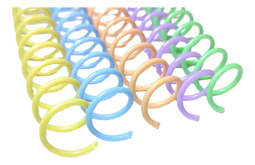 Espirales De Plástico 15 Mm Paso 2:1 Varios Colores
