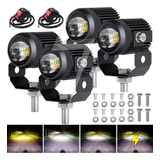 4pzs Faros Luces Lupa Focos Led Auxiliares Estrobo Moto Auto