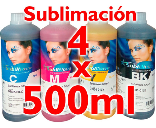 Kit 4 X 500ml De Tinta Inktec Sublimacion Epson Serie L