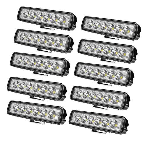 Muvkqc Barra Led Pequeña, 10 Piezas 6in 18w Lm Combo De Una 