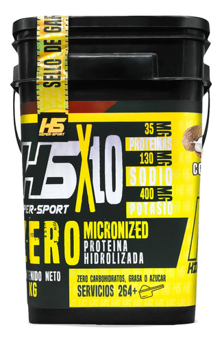 Proteína Whey Hidrolizada Zero Hs 10 Kg Sabores Hiper Sport Sabor Nuez