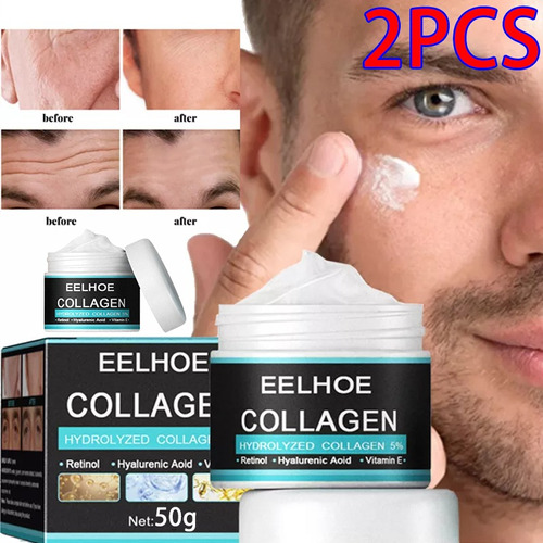 2024 2 Uds Crema Antiarrugas Para Hombres Collag Ácido