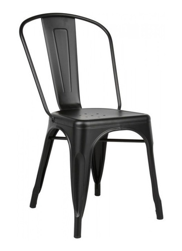 Silla Tolix De Metal Negro Resistente Unica Pieza Grupo Sl 