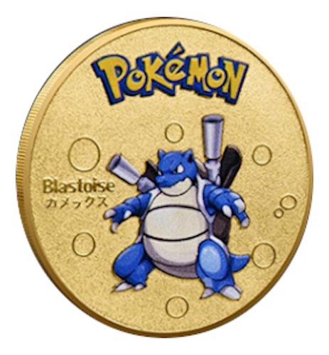 Moeda Pokemon Blastoise Dourada Comemorativa