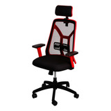 Sillón Tokio Rojo Ergonómico Mesh Cabezal Gamer Baires4 Color Rojo/negro Material Del Tapizado Marathon