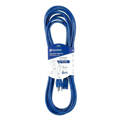 Extensión De Uso Rudo Aterrizada 6m Calibre 16 Volteck 40196 Bermuda