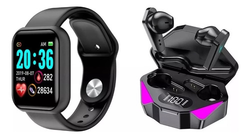 Reloj Inteligente D20 Pro Smartwatch + Audífono Gamer In Ear