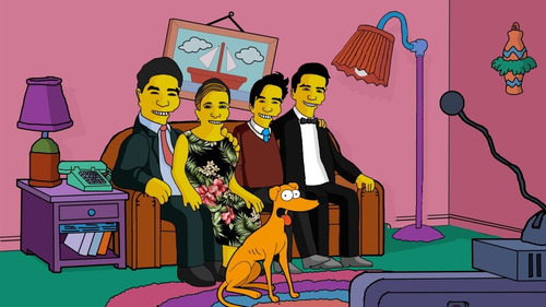 Retrato Personalizado Estilo Simpson (4 Personas Y Mascotas)