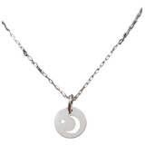 Cadena Collar Luna Estrella Mujer Plata Ley 925 + Caja Regal