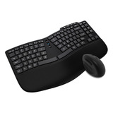 Combo De Teclado Y Ratón Inalámbrico Ergonómico, Tec...