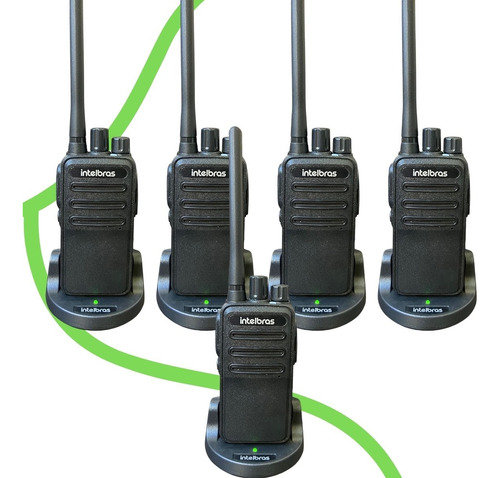 Kit C 5 Rádios Comunicador Intelbras Rc3002 G2 + 5 Fones