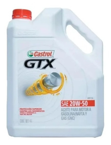 Aceite Mineral Multigrado Castrol Gtx 20w50 4 L Auto