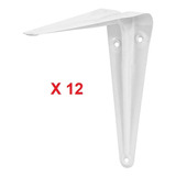 Pack 12 Soporte Escuadra Metal Para Repisa Estante 6''x8''