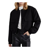 Chaqueta Bomber Juvenil Broches  Luna Paño Lanilla