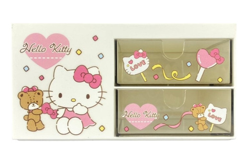 Sanrio-caja De Almacenamiento Kawaii Hello Kitty 