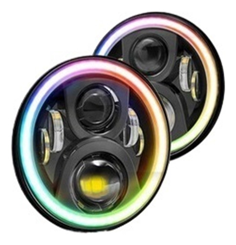 Par De Faros Led Wrangler Vocho Para Jeep Rgb Drl Bluetooth