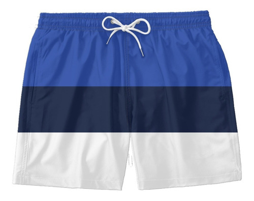 Short Bermuda Masculino Listra Azul 3 Cores Mauricinho Praia