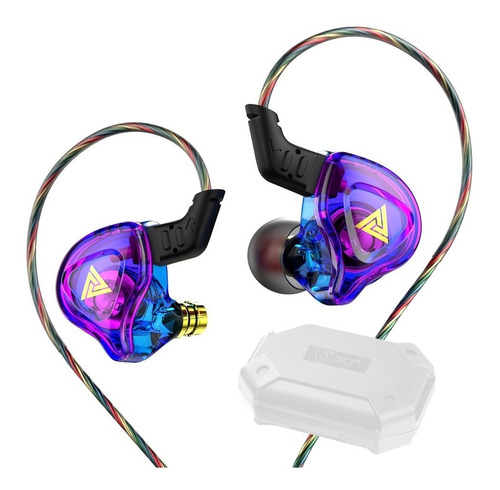 Qkz Ak6 Dmx Con Micro + Estuche Audifonos Auriculares Morado