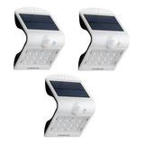 Kit 3 Arandela Solar Integrada Intelbras Asi 220 Luz Amarela