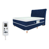 Colchão Magnético Casal Massageador Quântico + Pillow Visco Cor Azul