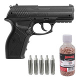 Kit Pistola Balines C11 4.5mm 5 Co2 1500 Municiones Crosman