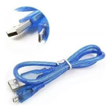 10 X Cabo Micro Usb 30cm Azul Arduino Leonardo Yún Micro Due