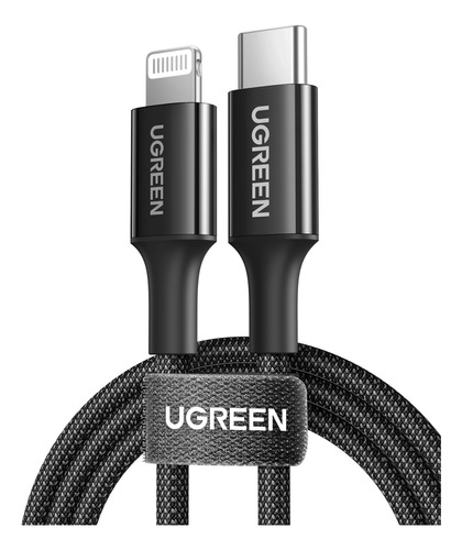 Ugreen Cable Lightning A Usb-c Pd Trenzado 1m Negro