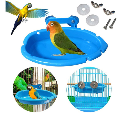 Pjaro Baera Tazn Cuenca Colgante Birdbath Juguete Pet Loro J