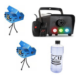 Kit Festa Mini Laser Máquina De Fumaça 600w + Fluído Fumaça