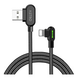Pack 2 Cables Lightning 1.8 Mts Para iPhone Marca Astro Color Negro