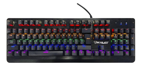 Teclado Gamer Mecánico Metal Ocelot Ogmk01 Rgb Switch Azul Color Del Teclado Negro Idioma Español España