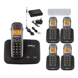 Kit Telefone Sem Fio Ts 5150 Com 4 Ramal Bina E Entrada Chip