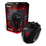 Mouse Msi Ds200 Gamer Negro Rojo 10 Botones Usb