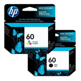 Dual Pack Tinta Original Hp 60 Negro Color Cc640wl Y Cc643wl